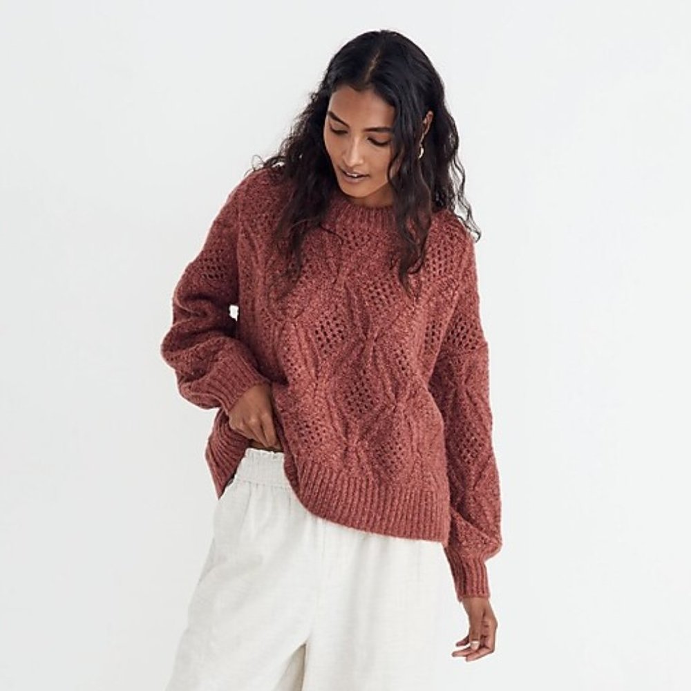 NWT Madewell Cayden Burgundy Pullover Sweater XL